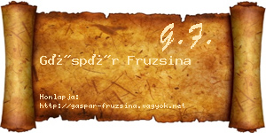Gáspár Fruzsina névjegykártya
